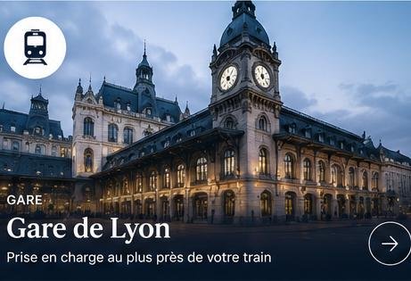 Gare de Lyon — Prise en charge au plus près de votre train